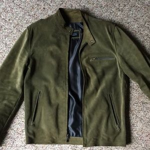 Authentic suede green café racer jacket